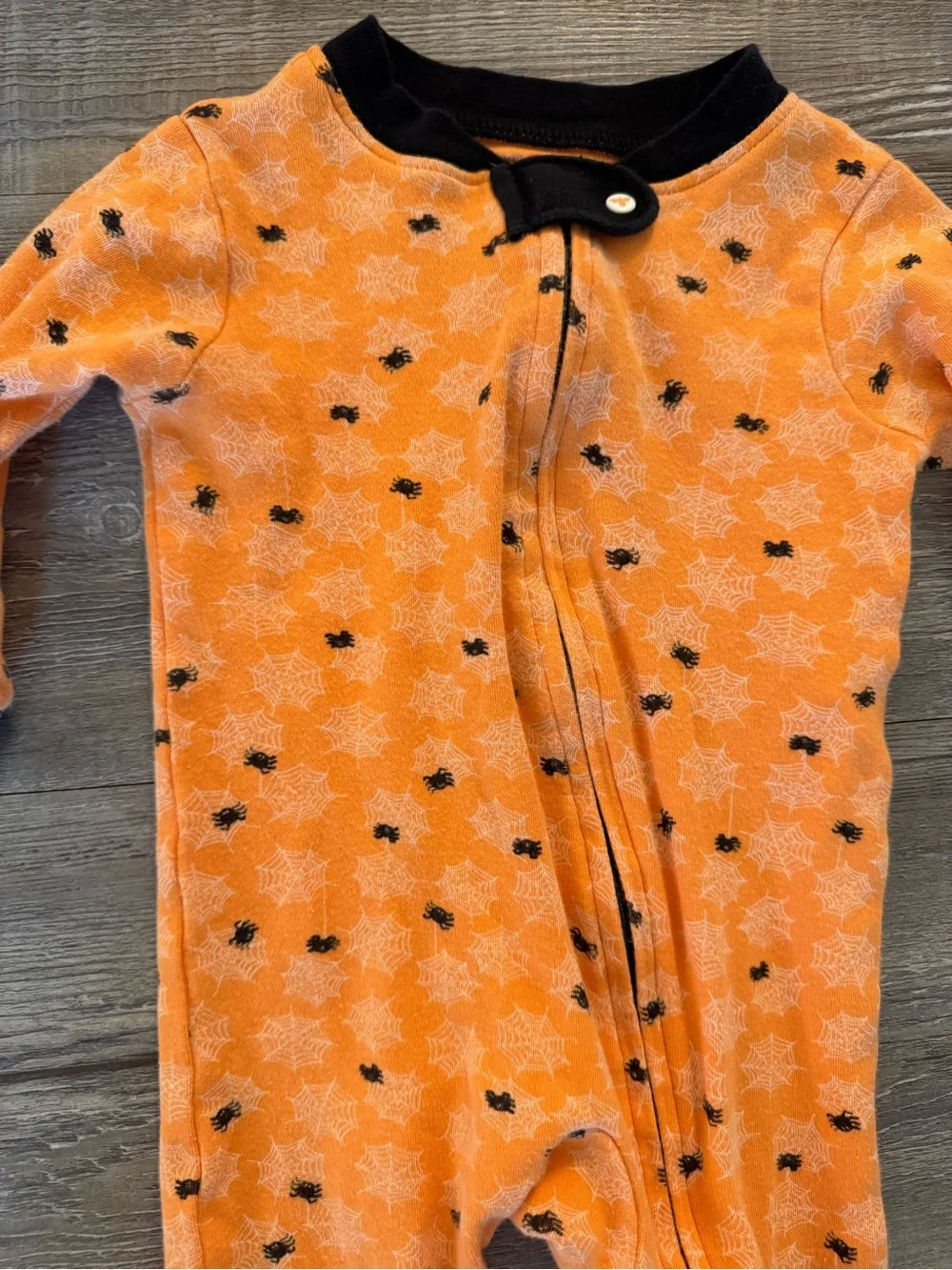 3-Pack Kids Halloween Footed One-Pieces - Orange, Black & White